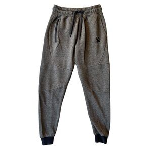 YoungLA sweatpants joggers M Gray Zippered pocket Drawstring elastic waist Mens